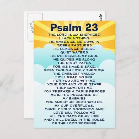 Carte postale Psalm 23 (Devant / Derrière)