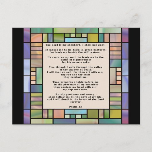 Carte postale Psalm 23 en verre (Devant)