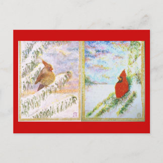 Carte postale Psalm 23 Homme & Female Cardinals