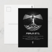 Carte Postale Psalm 27:1 Bible Verse Tshirt | Christian (Devant / Derrière)