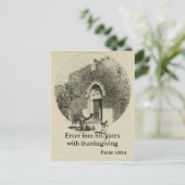 Carte Postale Psaume 100:4 sur fond des murs de Jérusalem (Debout devant)