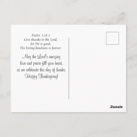 Carte Postale Psaume 118:1 Rendez grâce à l'Éternel Action de gr (Dos)