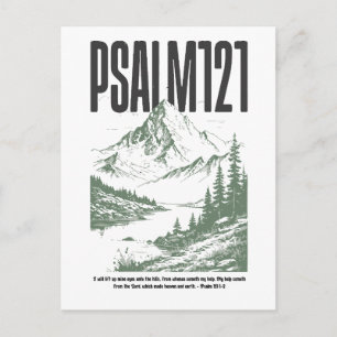Carte Postale Psaume 121:1-2 “Je lève mes yeux vers les montagne