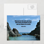 Carte Postale Psaume 144:1 Béni soit le Seigneur, mon rocher... (Devant / Derrière)