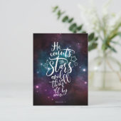 Carte Postale Psaume 147:4-5 Il compte les étoiles Bible Verse (Debout devant)