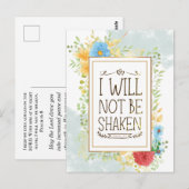 Carte Postale Psaume 16 8 Je ne serai pas secoué Bible chrétien (Devant / Derrière)