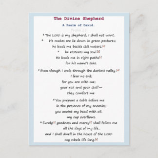 Carte Postale Psaume 23