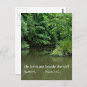Carte Postale Psaume 23:2 Il me conduit à côté des eaux calmes (Devant / Derrière)