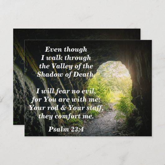 Carte Postale Psaume 23:4 Je ne craindrai aucun mal Verset bibli (Devant / Derrière)