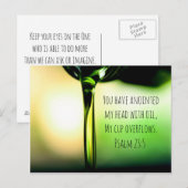 Carte Postale Psaume 23:5 Tu as oint ma tête avec de l'huile (Devant / Derrière)