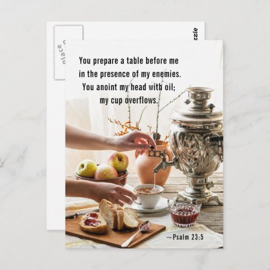 Carte Postale Psaume 23:5 Vous préparez une table devant moi (Devant / Derrière)