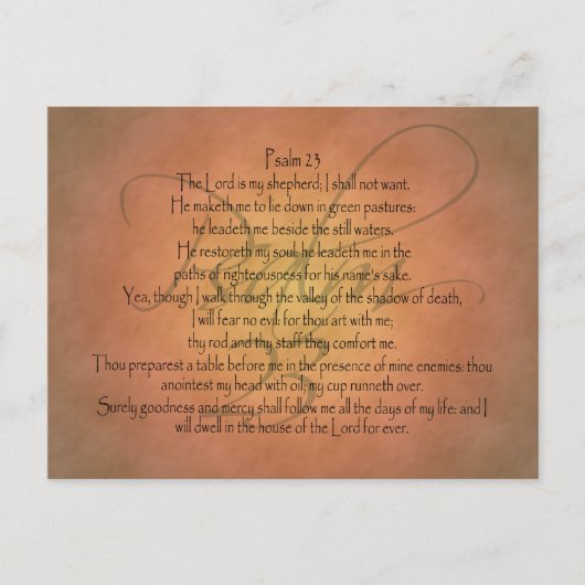Carte Postale Psaume 23 KJV Bible Verse (Devant)