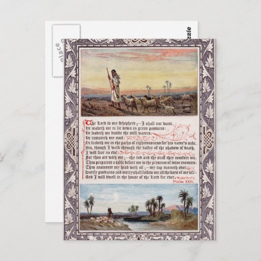 Carte Postale Psaume 23 Vintage (Devant / Derrière)