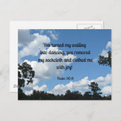 Carte Postale Psaume 30:11 You turned my wailing into dancing... (Devant / Derrière)