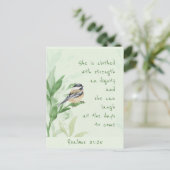 Carte Postale Psaume 31:25 Elle est habillée avec l'Écriture For (Debout devant)