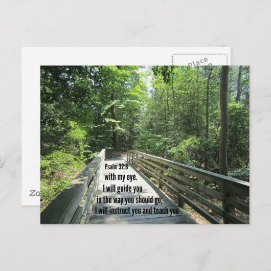 Carte Postale Psaume 32:8 Je vous instruirai et vous enseignerai (Devant / Derrière)