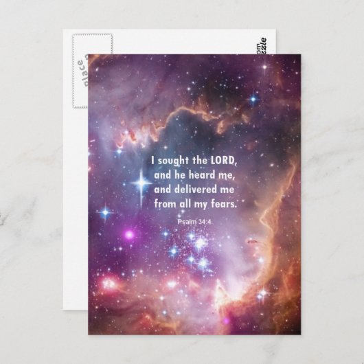 Carte Postale Psaume 34:4 (Devant / Derrière)