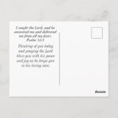 Carte Postale Psaume 34:4 Bible et Citation inspirationnelle chr (Dos)