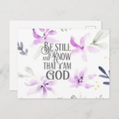 Carte Postale Psaume 46:10 Be Still and Know that I (Devant / Derrière)