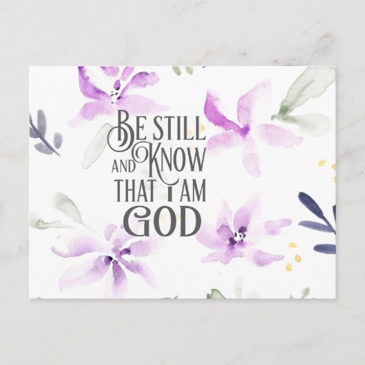 Carte Postale Psaume 46:10 Be Still and Know that I (Devant)