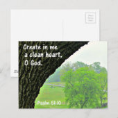Carte Postale Psaume 51:10 Créer en moi un coeur propre (Devant / Derrière)