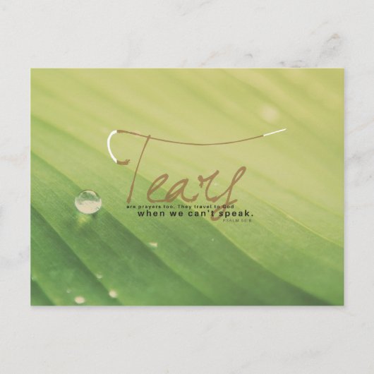 Carte Postale Psaume 56:8 - Les larmes sont aussi des prières (Devant)