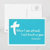 Carte Postale Psaume 56 : Quand j'aurai peur, je te ferai confia (Devant / Derrière)