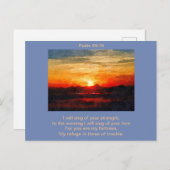 Carte Postale - Psaume 59:16 Chanter Le Matin (Devant / Derrière)