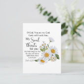 Carte Postale Psaume 63:1 Écriture Bible Chamomile Fleurs (Debout devant)
