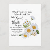 Carte Postale Psaume 63:1 Écriture Bible Chamomile Fleurs (Devant)