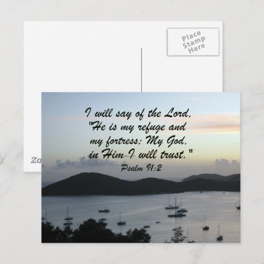 Carte Postale Psaume 91:2 (Devant / Derrière)