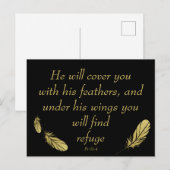 Carte Postale Psaume 91:4 Ailes Protection de Dieu Bible Écritur (Devant / Derrière)