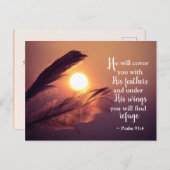 Carte Postale Psaume 91:4 Il vous couvrira de ses plumes (Devant / Derrière)