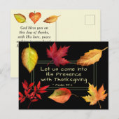 Carte Postale Psaume 95:2 Dans Sa Présence avec Action de Grâce (Devant / Derrière)