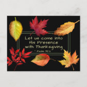 Carte Postale Psaume 95:2 En sa présence avec Thanksgiving (Devant)
