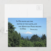 Carte Postale Psaume 95:4 Dans ses mains sont les profondeurs (Devant / Derrière)