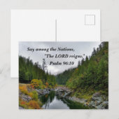 Carte Postale Psaume 96:10 Dis, parmi les nations, l'Éternel règ (Devant / Derrière)