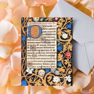 Carte Postale Psaume biblique 114 Manuscrit médiéval - Memento M