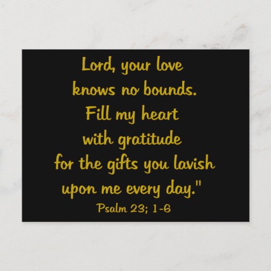 Carte Postale psaume de gratitude (Devant)
