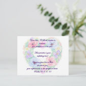 Carte Postale Psaume et couronne de fleurs (Debout devant)