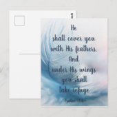 Carte Postale Psaume Inspirationnel 91:4 Sous Ses Ailes (Devant / Derrière)
