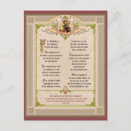 Carte Postale Psaume orné 23 (Devant)