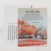 Carte Postale Psaumes 116 1-2 J'aime la Bible Verse de l'Éternel (Devant / Derrière)