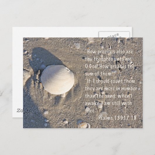 Carte Postale Psaumes 139: 17-18, Version Shell (Devant / Derrière)