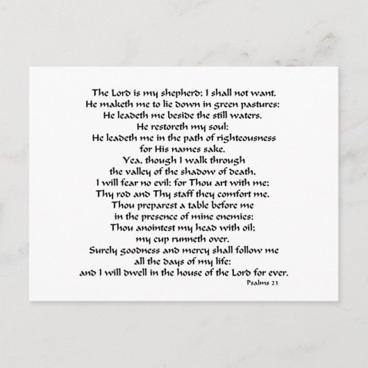 Carte Postale Psaumes 23 (Devant)