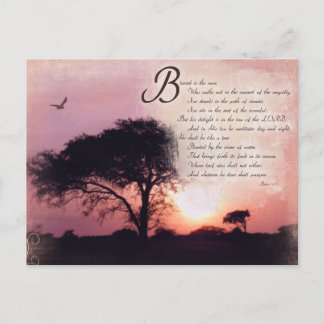Carte Postale Psaumes Encouragement Inspiration Bible Verse