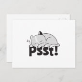 Carte Postale Psst Lazy chat dort (Devant / Derrière)