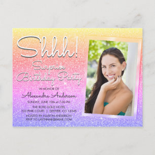Carte Postale Psst ! Photo d'anniversaire surprise arc-en-ciel