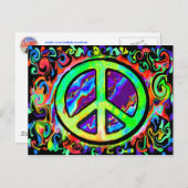 Carte Postale Psychédélic peace sign (Devant / Derrière)