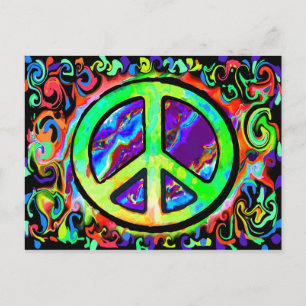 Carte Postale Psychédélic peace sign